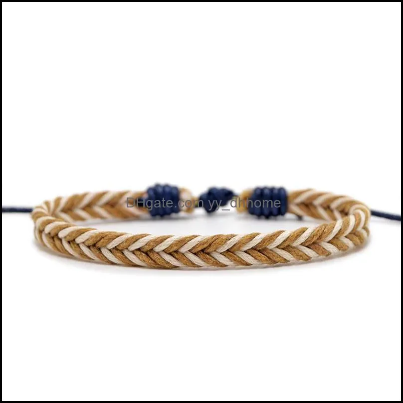 Hand-Woven Apparel Bracelets Accessories Gifts Braided Knot Rope Thread String Cotton Bracelet Q506FZ