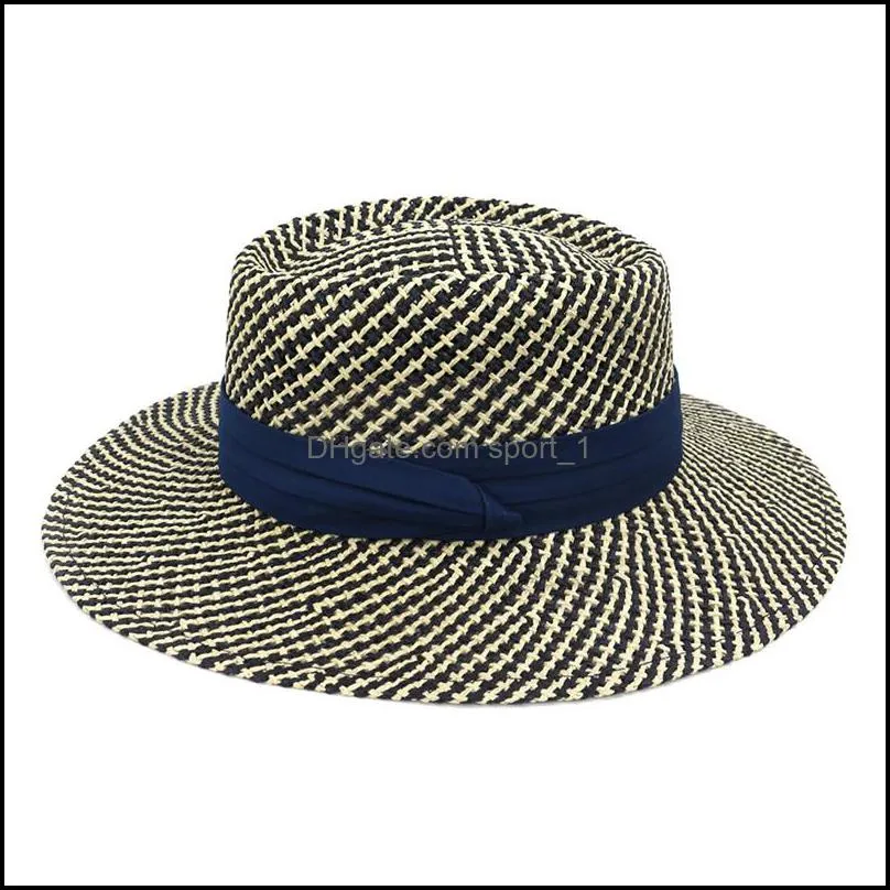 Summer Sea Beach Hat Men Women Hollow Grass Straw Cap Man Woman Flat Wide Brim Hats Sun Hat Fashion Travel Caps 2022 NEW 12colors