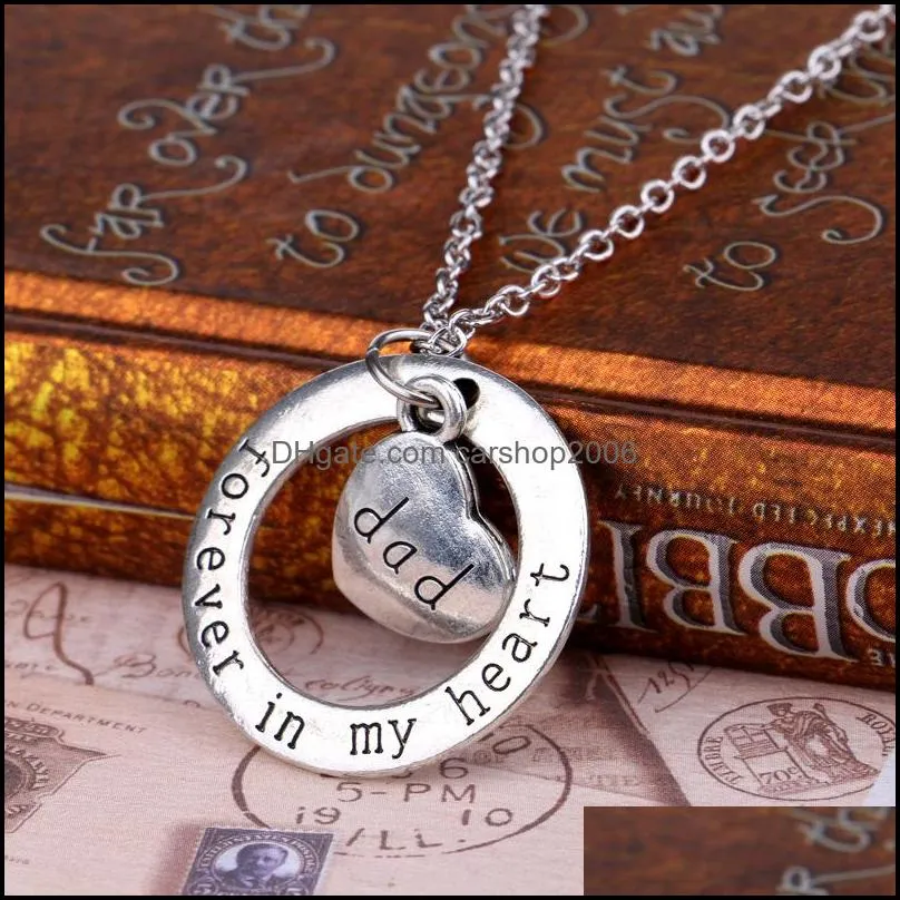 forever in my heart pendant necklaces mom grandma daughter sister dad necklace clavicle chain jewelry mother`s day gift d889s f