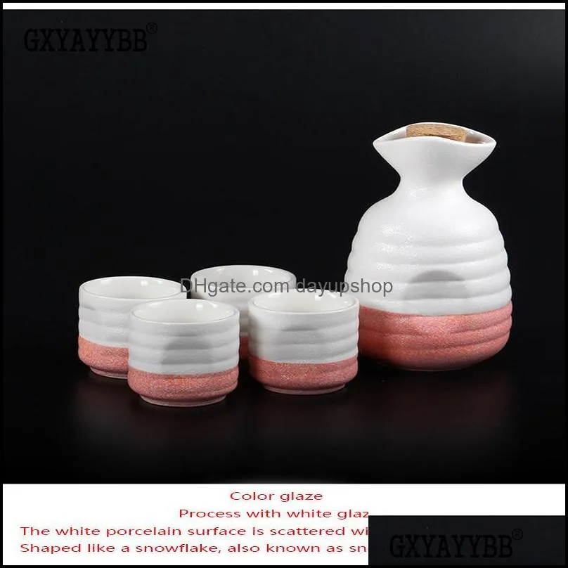 Hip Flasks Japanese Creative Wine Set Ceramic Glass White Sake Pot One Four Cup Small And Nice Alcohol Portable