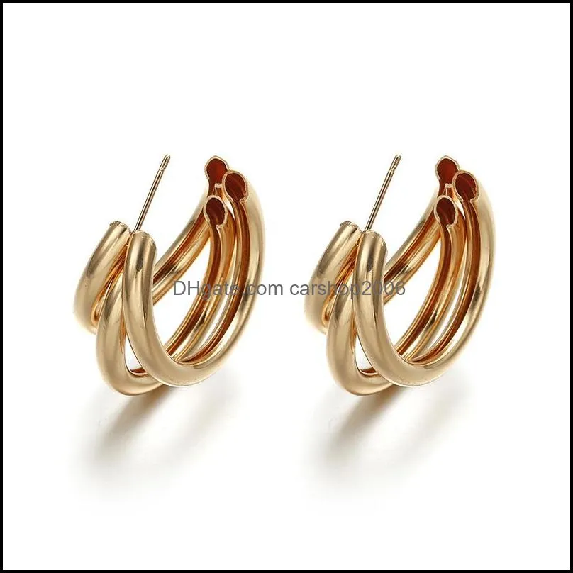 vintage gold silver round dangle earrings fashion personalized elegant metal hoop earring for women jewelry accessories k16fa