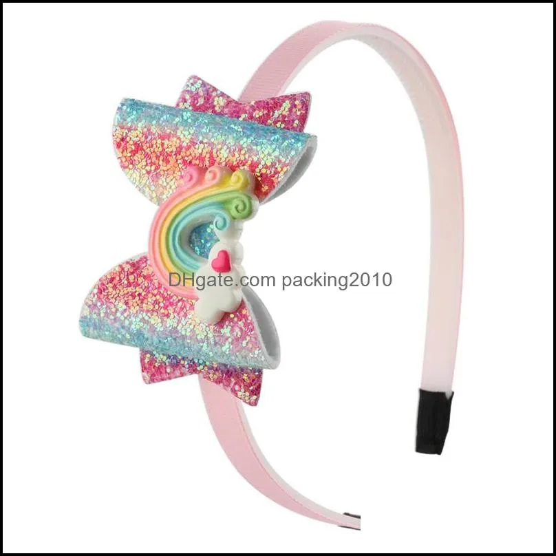Fashion Double bow Kids Hairband Hair Accessories Party Supplies Gradients Sequins Kids Thin Hair Band New Arrival 3 06wj J2