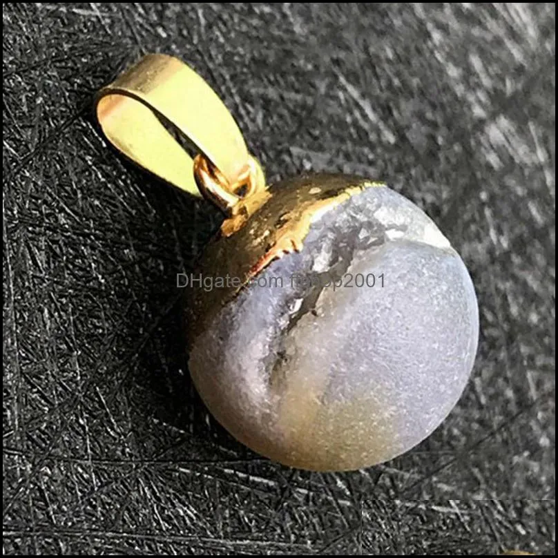 Natural opening smile agate crystal sand bead stone pendant men and women DIY necklace jewelry making jewelrys