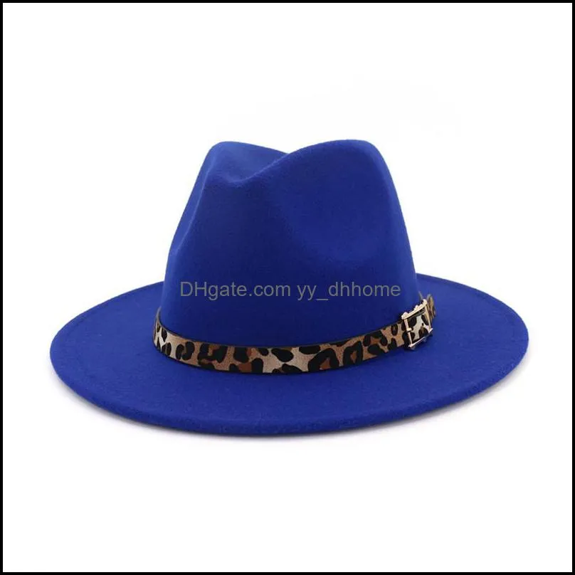 Leopard Top Hat Jazz Formal Hats wide Brim Cap Men Women Panama cap Felt Fedora caps Lady Man Woman Trilby Chapeau Fashion Accessories