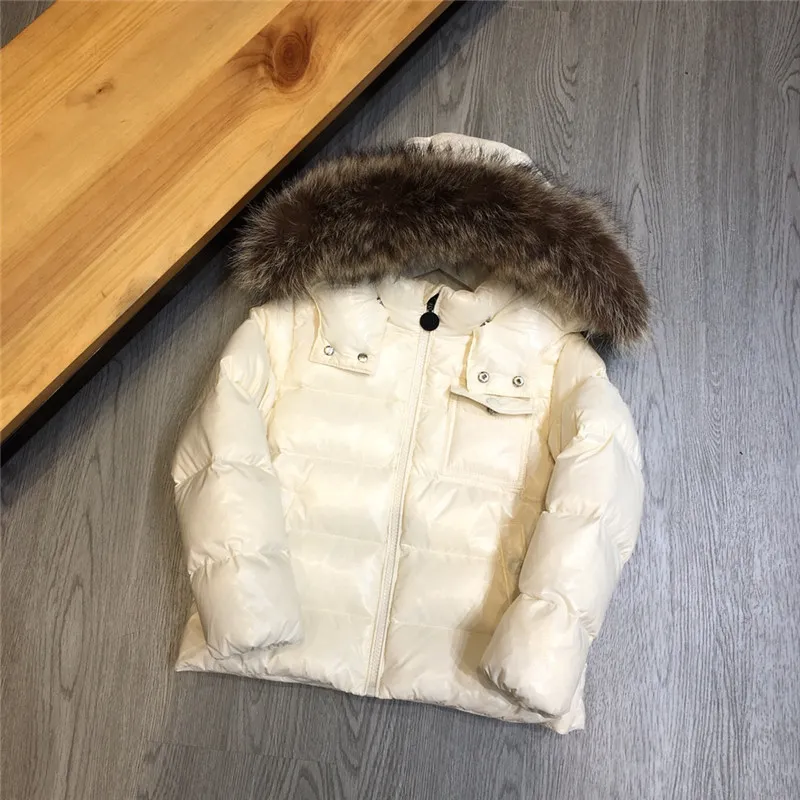 Baby Designer Clothes Fashion Children Down Coat Kids Girls Boys Winter Warm Jacket Long Sleeve Hooded With Raccoon Fur Outwear High Quality Kids Clothing