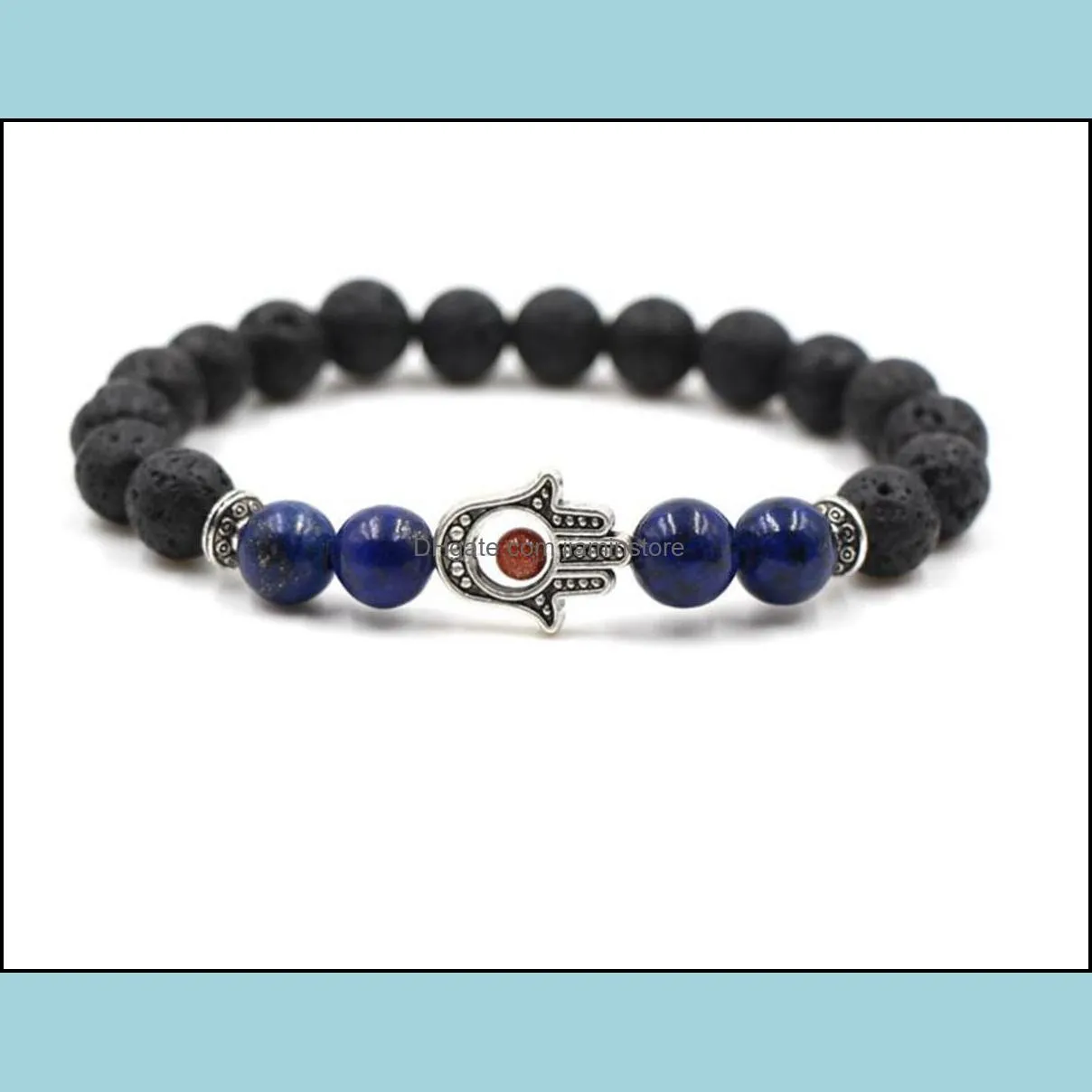 Maya Bracelet Charm Marble Beaded Bracelet Eye Beads Lava Beads Cure Energy Aura Gifts