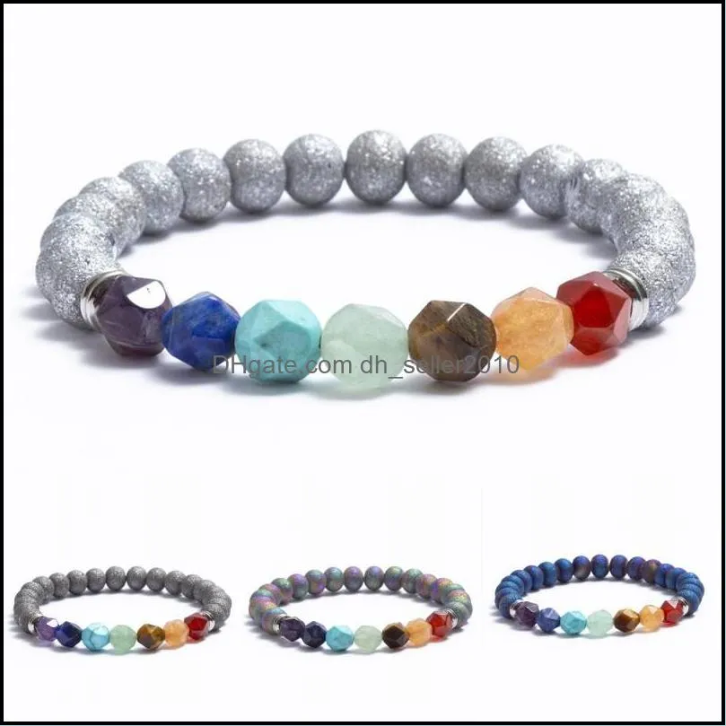 natural irregular stone bracelet for women colorful 7 chakra bracelets bangles fashion accessories free dhl q304fz