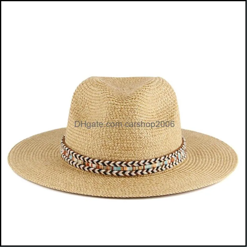 beach sun hat for women men shade hat woman man spring summer panama jazz top cap girl straw wide brim hats women`s men`s fashion caps sunhat outdoor