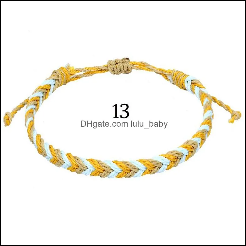 colorful friendship braided bracelet unisex waxed string adjustable waterproof cord thread bracelets bangle q504fz