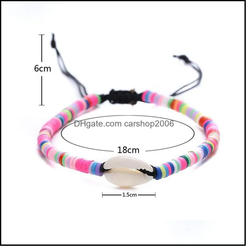 Hand wrapped shell woven resin friendship bracelet female girl wrist rope adjustable birthday gift