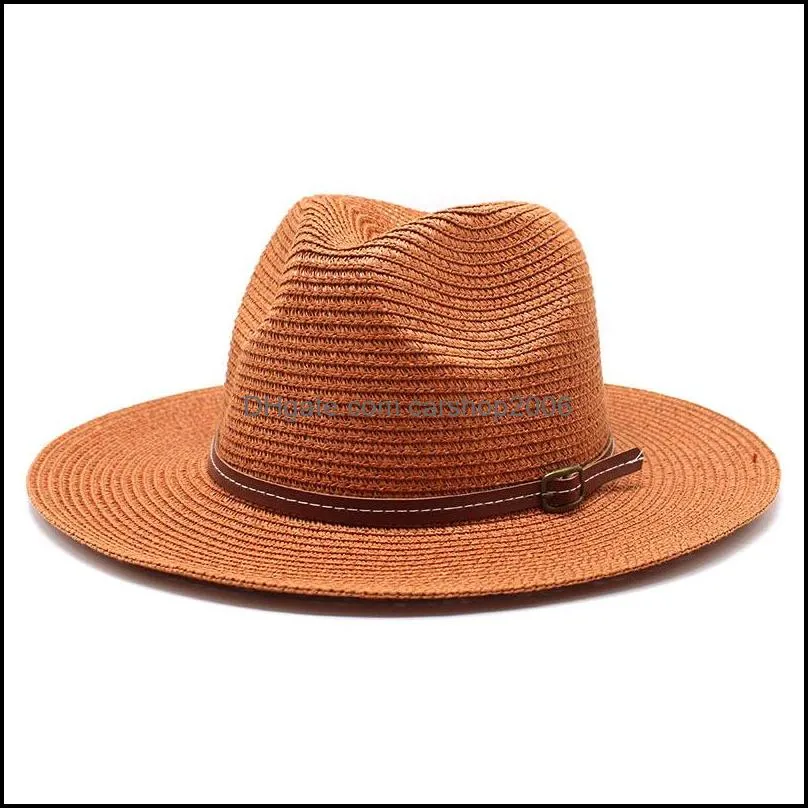 women`s men`s summer hat straw sun hats for women men wide brim cap jazz panama caps woman man outdoor travel sunhat beach sunhats