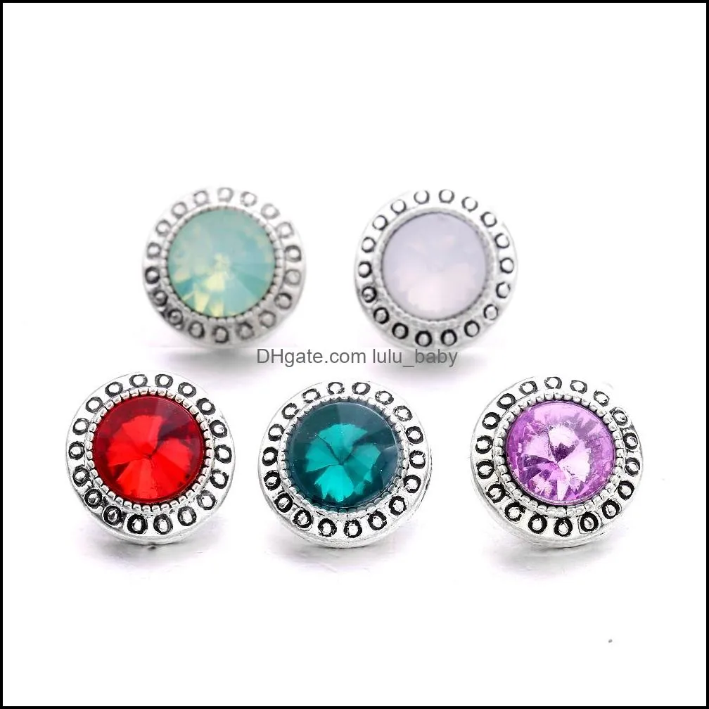 fashion mini rhinestone snap button jewelry components 12mm metal snaps buttons fit earrings bracelet bangle noosa mix001