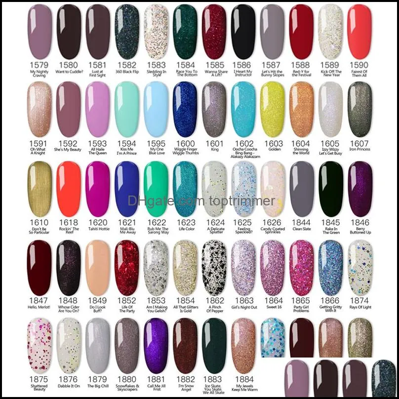 100% Brand New Gel Nail Polish Soak Off Nail Gel 403Colors 15ml 12Pcs lot 15ML for Salon Nail272q