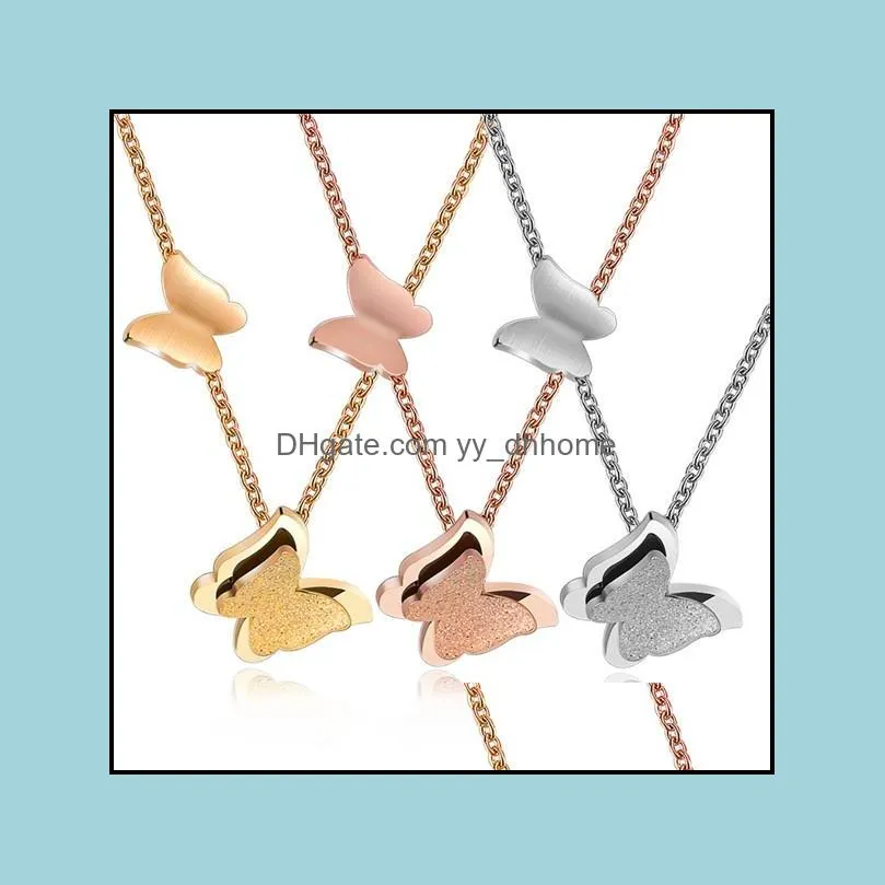 fashion stainless steel necklace for women creative butterfly clavicle chain necklace party wedding jewelry christmas gift