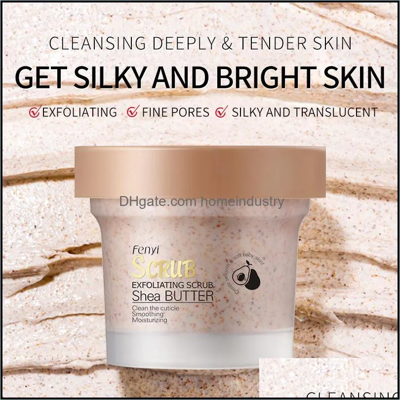 Shea Butter Body Scrub Hydrating Exfoliating Scrub Lotion Deep Cleansing Cutin Refine Pores Remove Dead Skin 100g