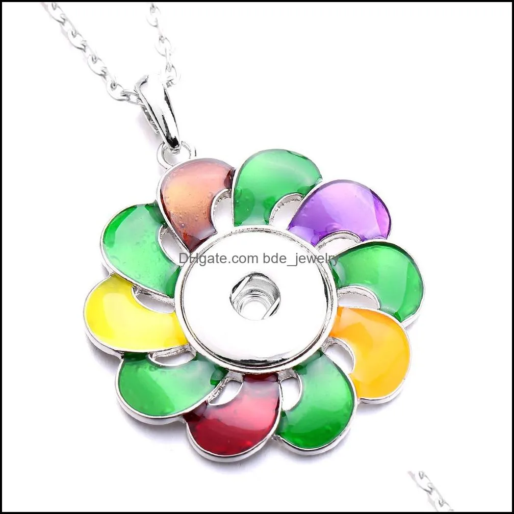 fahion painting snap button charms jewelry  bird shape pendant fit 18mm snaps buttons necklace for women noosa