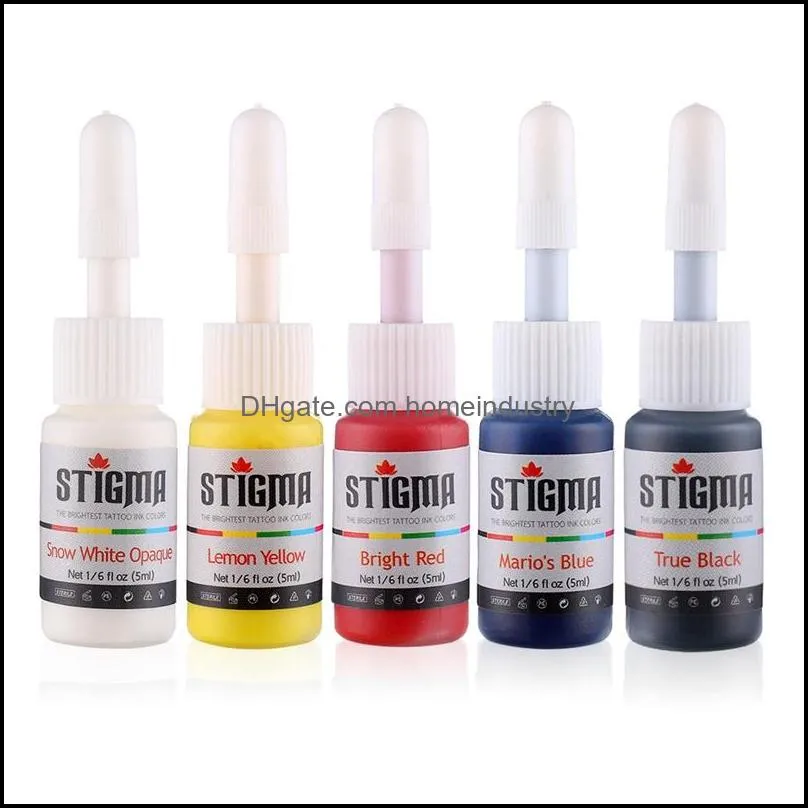 5ml/Bottle 10 Colors Professional Tattoo Ink for Body Art Natural Plant Coloring Pigment Skin Painting