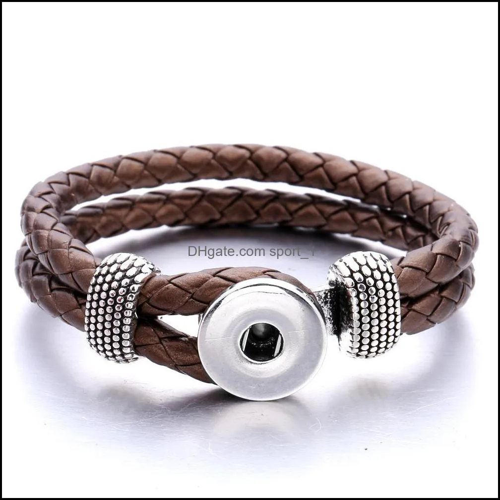 colorful ethnic style woven rope band bracelet fit 18mm snap button charms bracelet bangle jewelry for women men