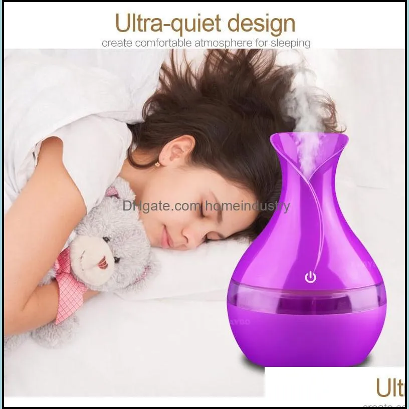 300ml USB Aroma Diffusers Mini Ultrasonic Air Humidifier Vase Shape Atomizer Aromatherapy  Oil Diffuser for Home Office