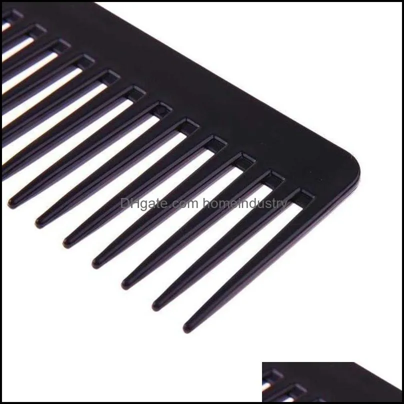 Hair Brushes Black Plastic Wide Teeth Comb Wavy Hairs Styling Detangling