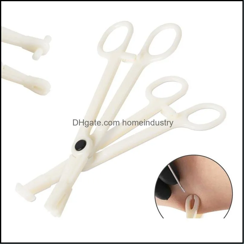 Disposable Piercing Tools Sterile Slotted Round Navel Forceps Clamp Triangle Open Plier Ear Nose Tattoo Piercing Supply