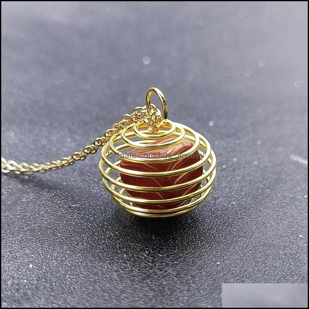 chakra irregular natural stone pendant gold wire hold amethysts crystal quartz pendants necklace jewelry for women men