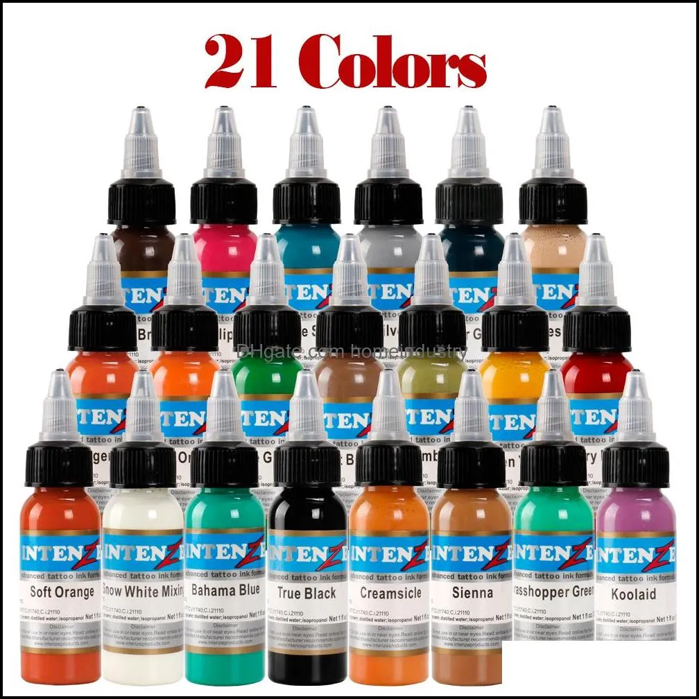 21 color tattoo machine ink pure plant tattoo paint set 30 ml eyebrows permanent tattoo body art painted color