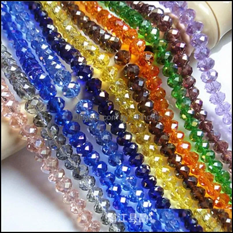 4mm briolette crystal faceted rondelle beads bracelets strand elastic beaded bracelet stretchable bangle jewelry 643 q2