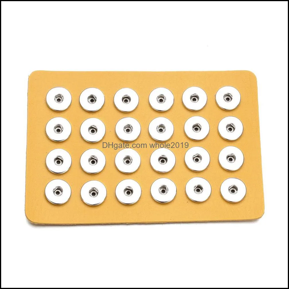 pu leather 18mm 12mm snap button display for 24pcs snaps storage jewelry soft displays holder