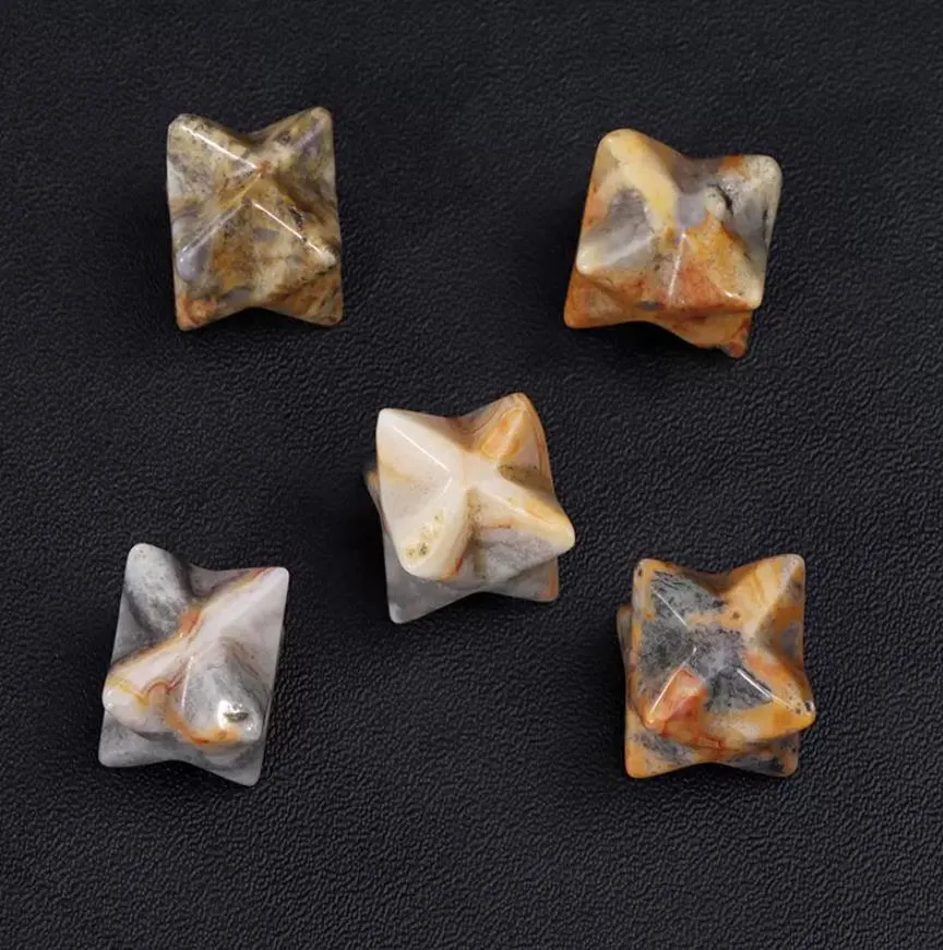 12-13mm natural stone star shape beads undrilled polished tiger eye agates stone hexagram meditation jewelry for diy home decor