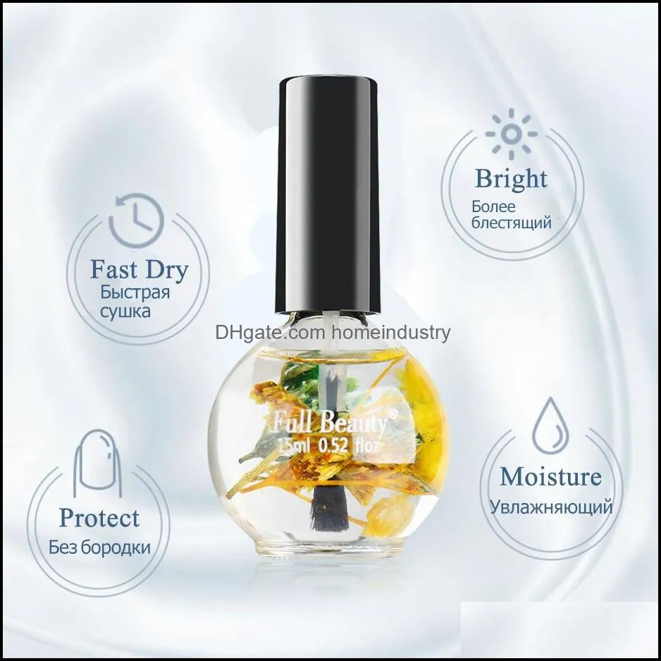 New Cuticle Oil Nail Treatment Dry Flower Natural Nutrition Liquid Soften Agent Nails Edge Protection Care Body Health Gift
