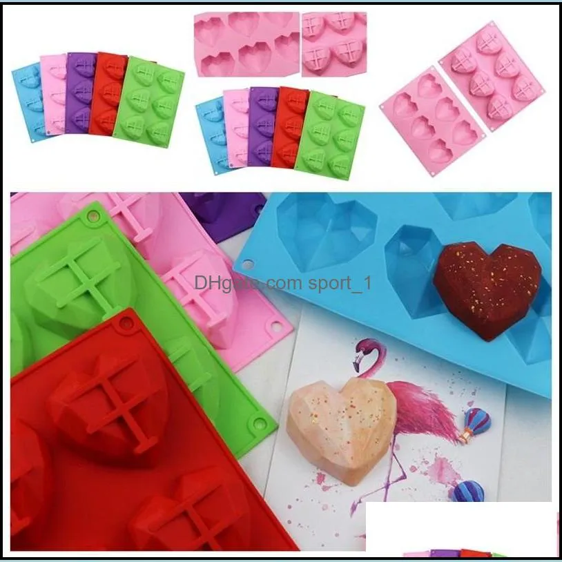 three dimensional silicone molds love heart shaped ice cube chocolates cake decorating mould multi color reusable diy moulds 4 6mh g2