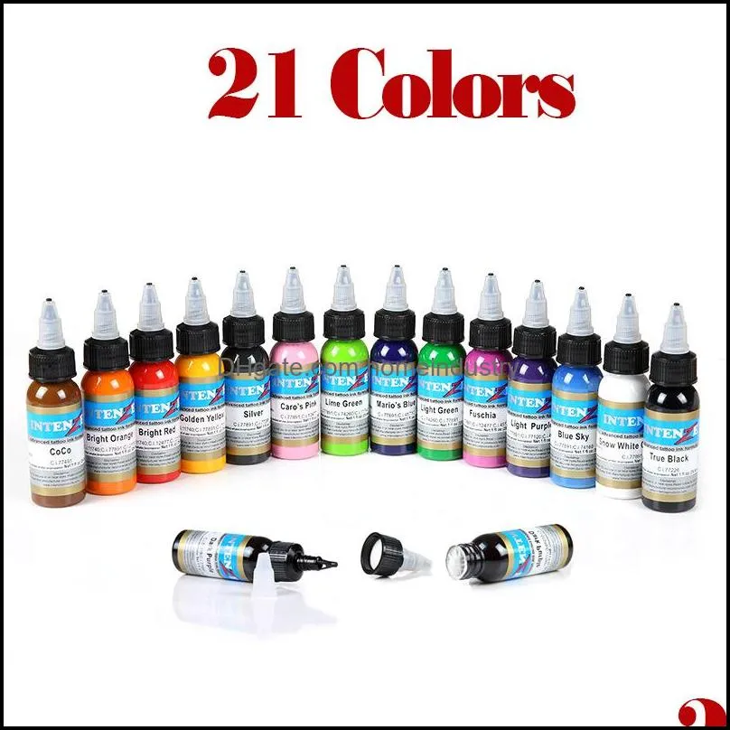 21 color tattoo machine ink pure plant tattoo paint set 30 ml eyebrows permanent tattoo body art painted color