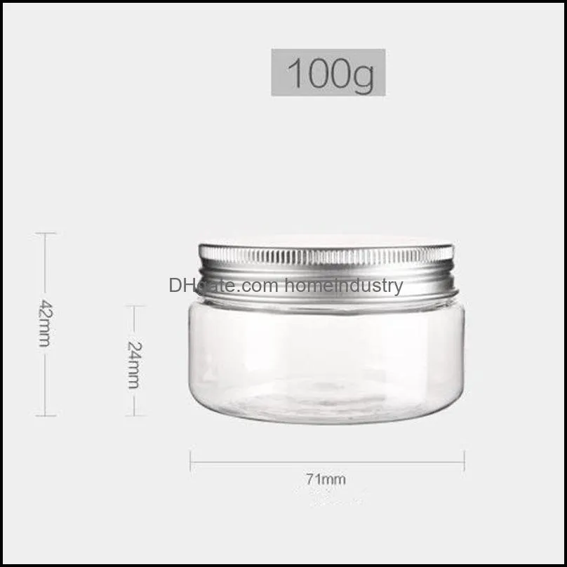 100g 120g 150g Empty Plastic Cosmetic PET cream jar, Cream Bottle with aluminum lids Fast Shipping F1901