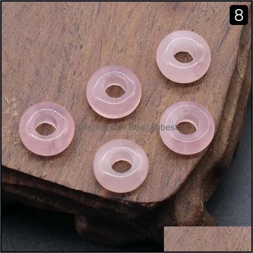 5mm big hole natural quartz stone beads charms pendant healing crystal chakra pendants charm for jewelry making 5x12mm