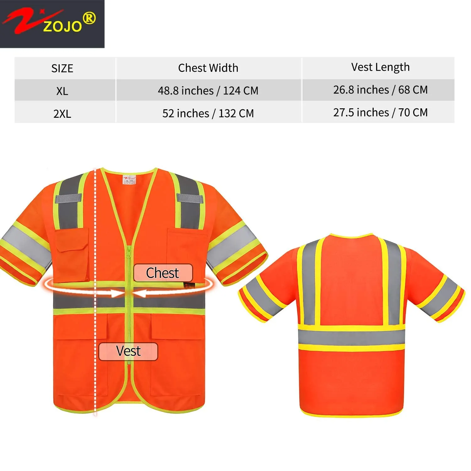 3ml high visibiility safety vest wholesale reflective safety vests reflective shirt with zipper pockets xl for outdoor works men women 