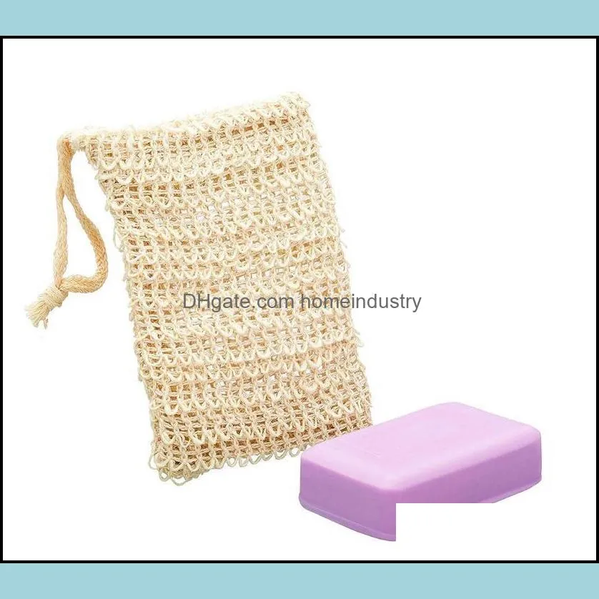 Natural Exfoliating Mesh Soap Saver Scrubbers Sisal Soaps Savers Bag Pouch Holder For Shower Bath Foaming And Drying