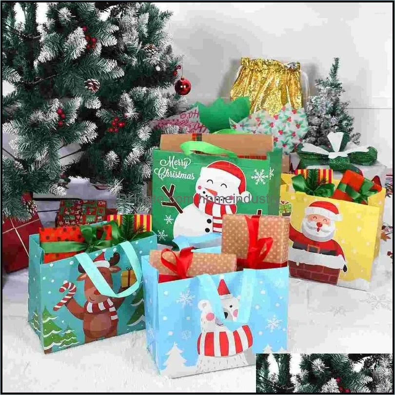 Gift Wrap 12pcs Christmas Bags Candy Bear Snowman Snack Large Bag