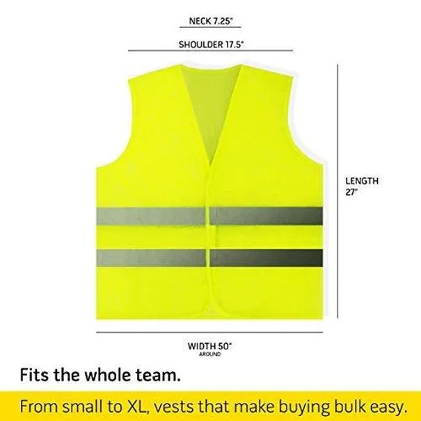 3ml safety vests yellow reflective high visibility hi vis silver strip men women work cycling runner surveyor volunteer crossing guard road construction neon mesh 10