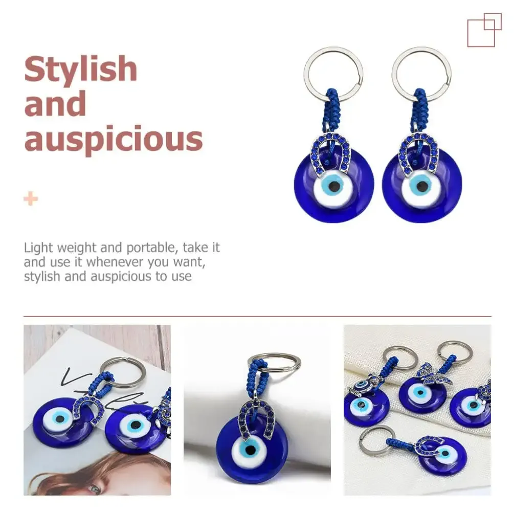 3ml turkish blue evil eye keychain charms good luck glass keychain lucky amulet protection car hanging ornament