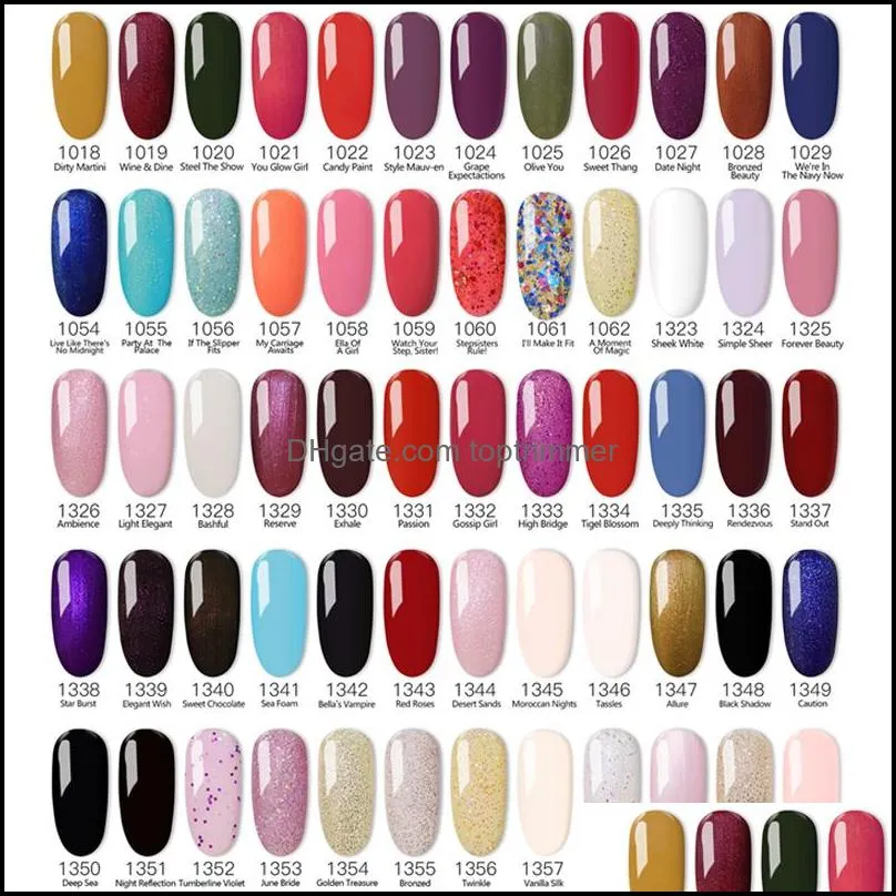 100% Brand New Gel Nail Polish Soak Off Nail Gel 403Colors 15ml 12Pcs lot 15ML for Salon Nail272q