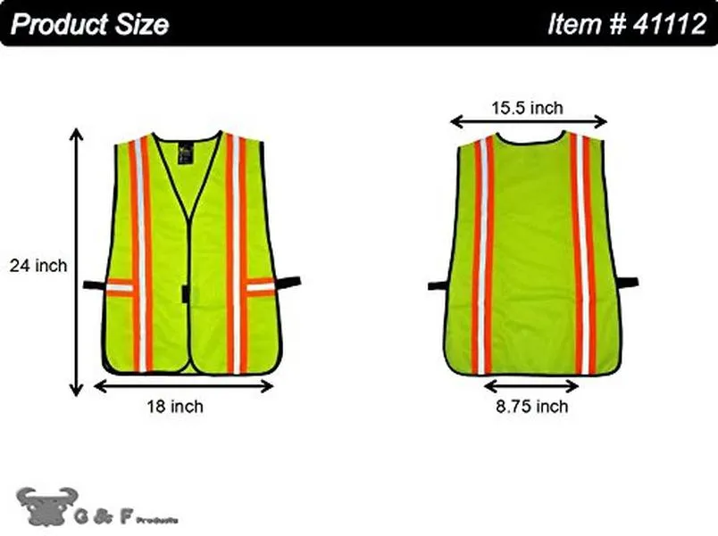 3ml 41112 safety vest with reflective strips poly meets ansi/isea standards one size neon lime green fits all