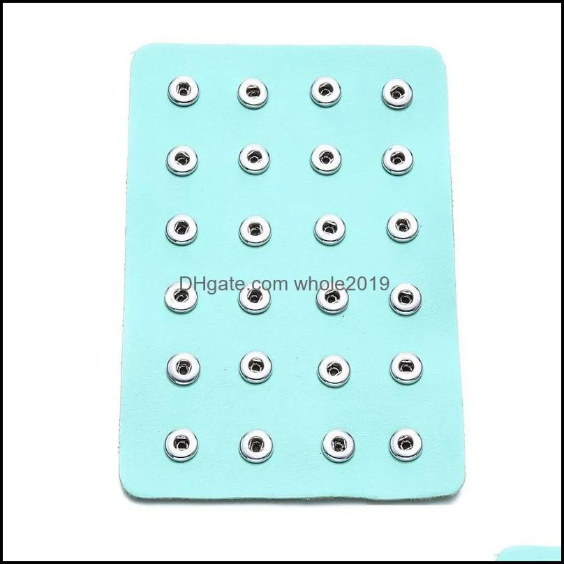 12mm 18mm snap button bead holder tray jewelry display strand package colorful pu leather storage noosa sh004