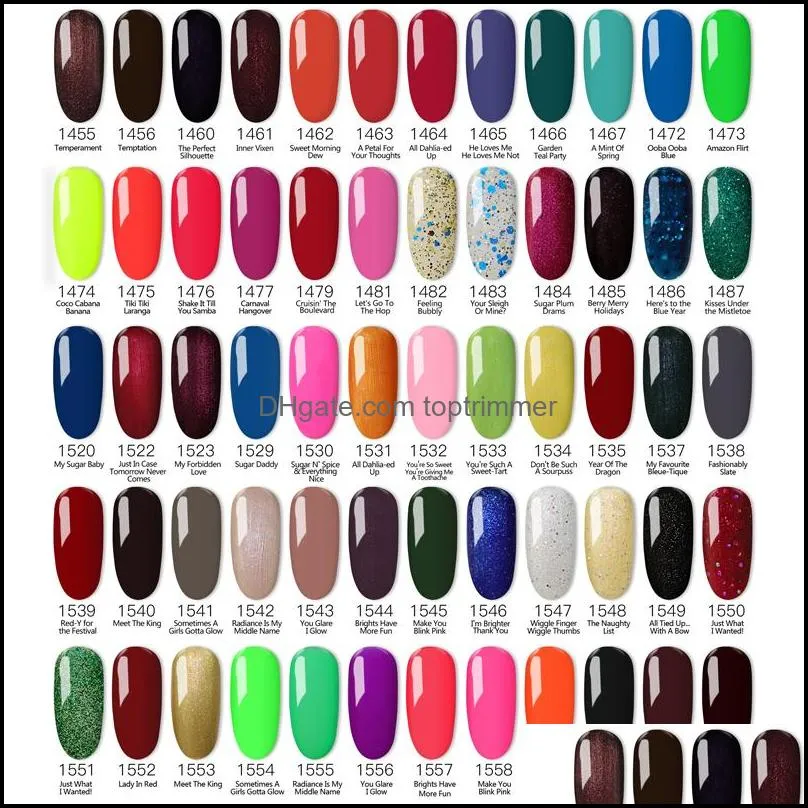 100% Brand New Gel Nail Polish Soak Off Nail Gel 403Colors 15ml 12Pcs lot 15ML for Salon Nail272q