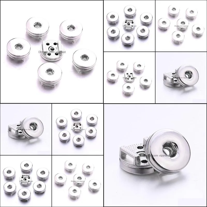 snap button jewelry silver color plating bridge slide charms fit 18mm snaps buttons diy bracelet for women men noosa