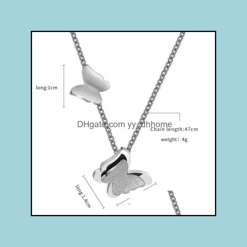 fashion stainless steel necklace for women creative butterfly clavicle chain necklace party wedding jewelry christmas gift