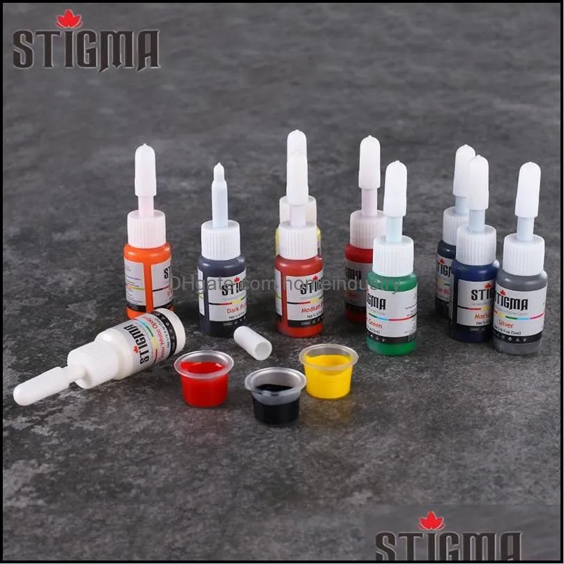 5ml/Bottle 10 Colors Professional Tattoo Ink for Body Art Natural Plant Coloring Pigment Skin Painting