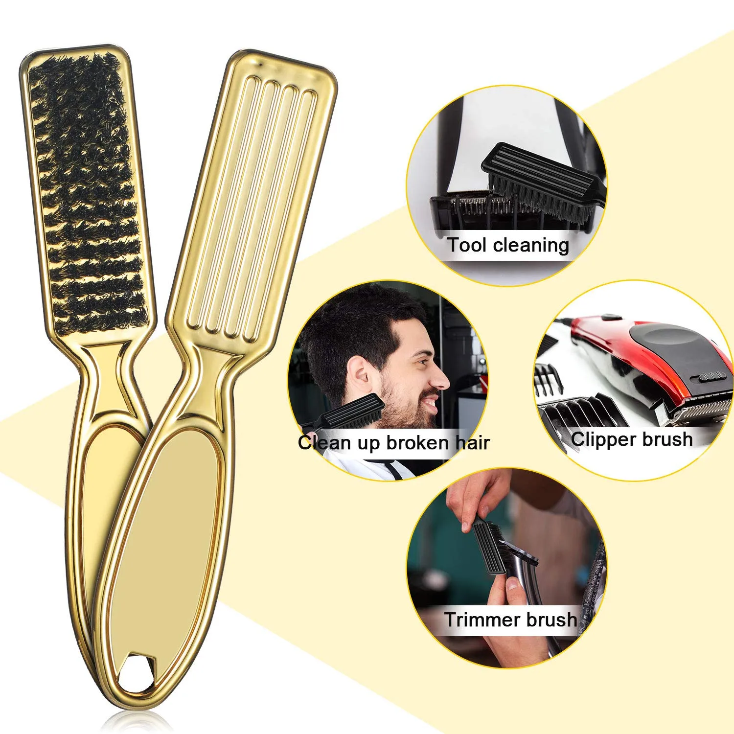 clipper blade cleaning brush hair clipper cleaning nylon brush nail brush trimmer barber cleaning brush tool gold