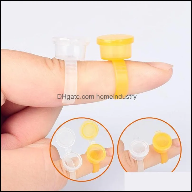 50pcs/lot Stand Disposable Ring Caps With Lid Microblading Tattoo Ink Cup For Permanent Pigment Holder Rings Accessories Makeup Tattoo