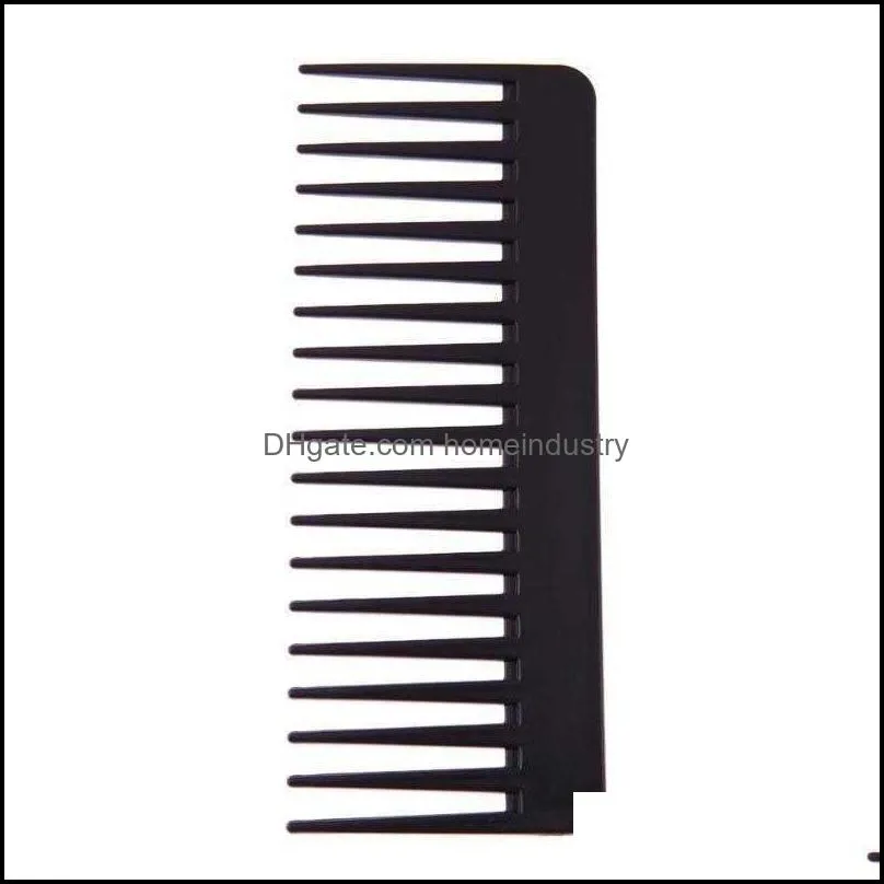 Hair Brushes Black Plastic Wide Teeth Comb Wavy Hairs Styling Detangling